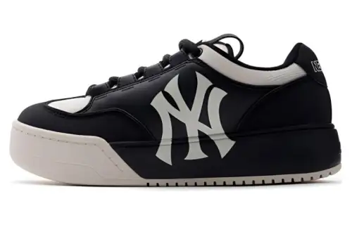 MLB Chunky Wide Abrasion Resistant Low top Skateboard Shoes Unisex Black Wide Fit