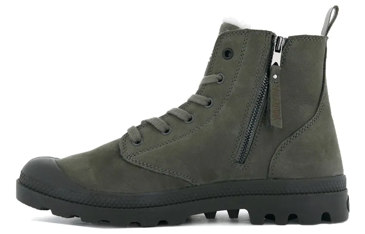 Palladium Pampa Top Grain Cow Leather Comfortable Short Combat Boots Men's