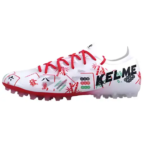 KELME x TLSS. MG Multi Ground Artificial Turf Soccer Shoes Men's White Red