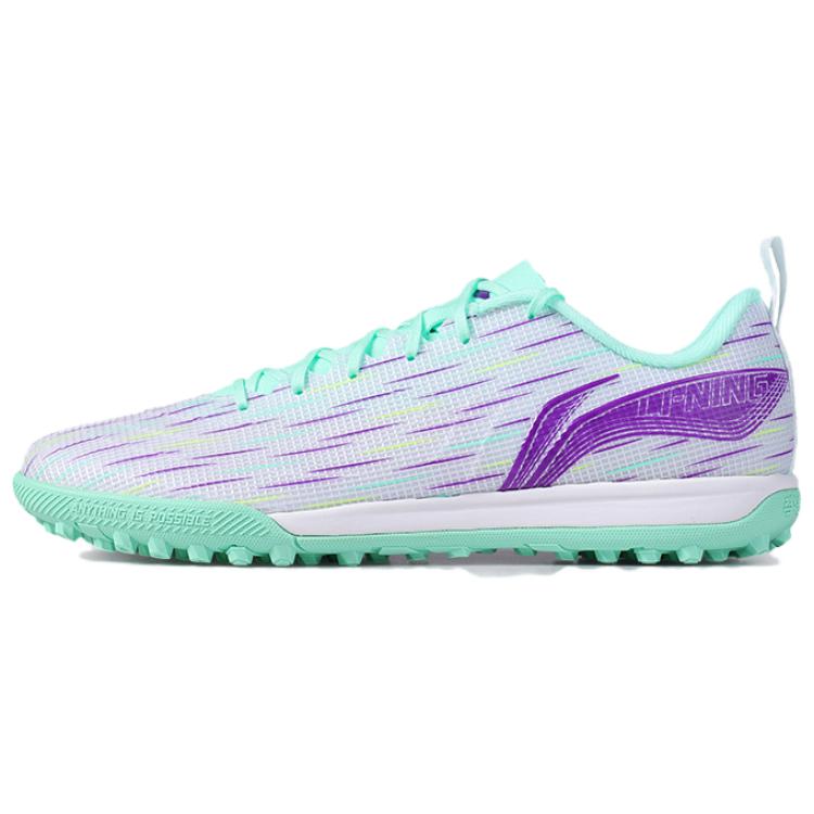 Li Ning Comfortable And Trendy TF Turf Artificial Turf Soccer Shoes Men’s Blue White Purple