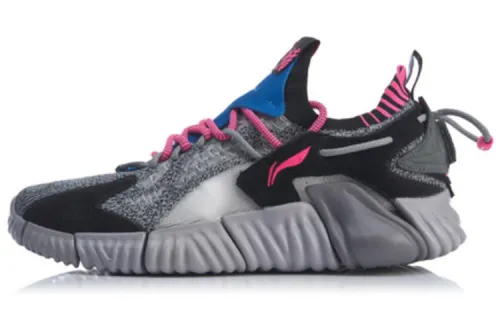 Li Ning Goku Casual Shoes Women's Low Top Gray Pink