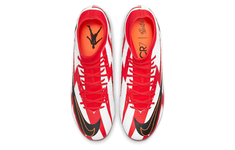 Футбольные бутсы Nike Mercurial Superfly 8 Academy CR7 MG FG (бело-черно-красные) — фото 4