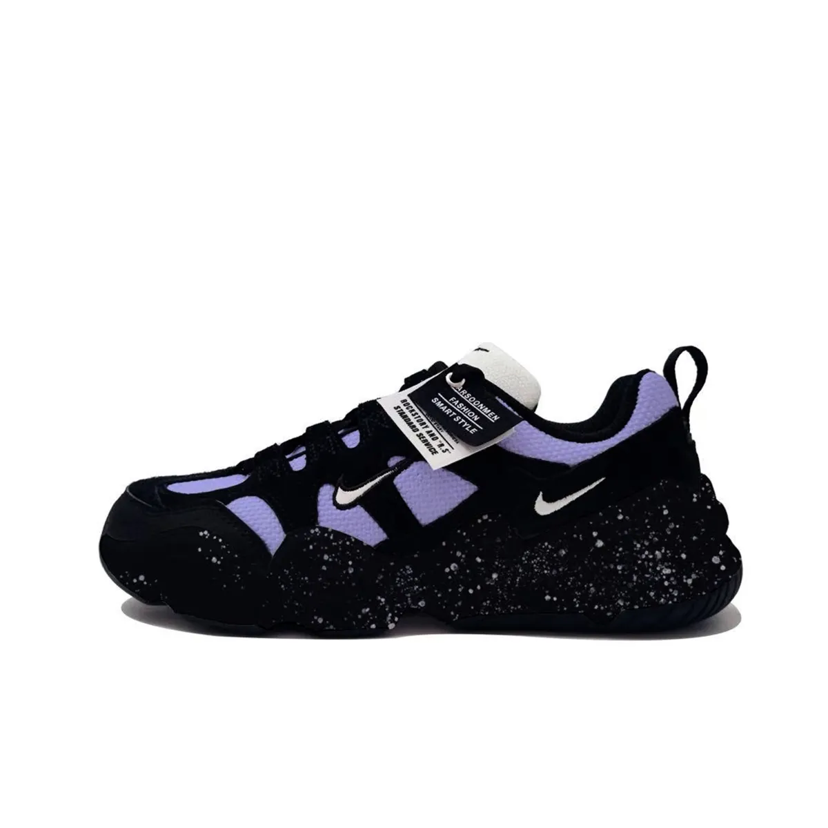 Nike Tech Hera Frost Flow Abrasion Resistant Low top Casual Shoes Unisex Black Purple