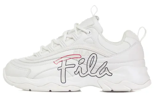 FILA Ray Textile, Synthetic Leather Low top Casual Shoes Men's Ecru