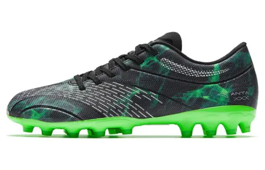 Anta MG Multi Ground Natural Grass Slip Resistant Soccer Shoes Men's Black Green