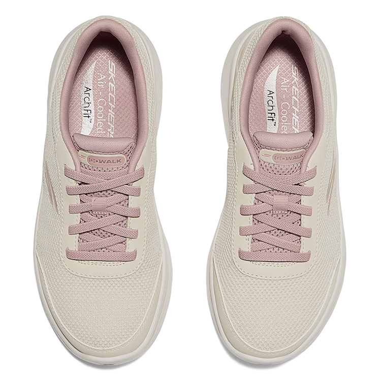 Skechers ArchFit Textile, Synthetic Leather Low top Casual Shoes Women’s Natural