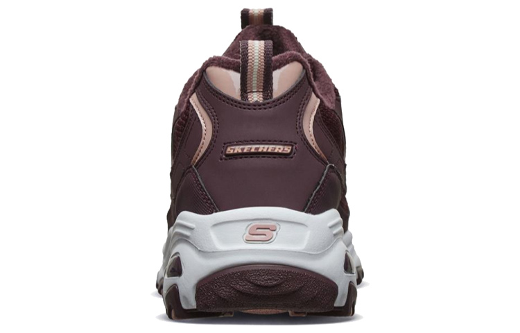 Женские кроссовки Skechers D'LITES (бордово-белые) — фото 4