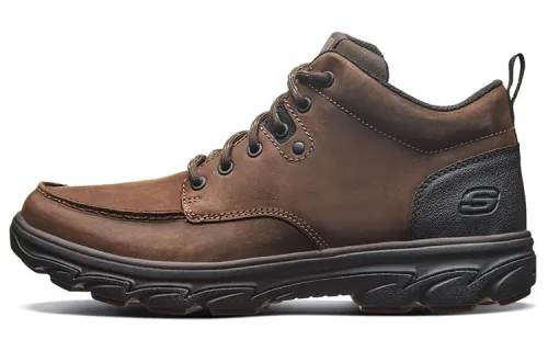 Skechers Sport Resment Leather Abrasion Resistant Mid top Casual Shoes Men's Chocolate