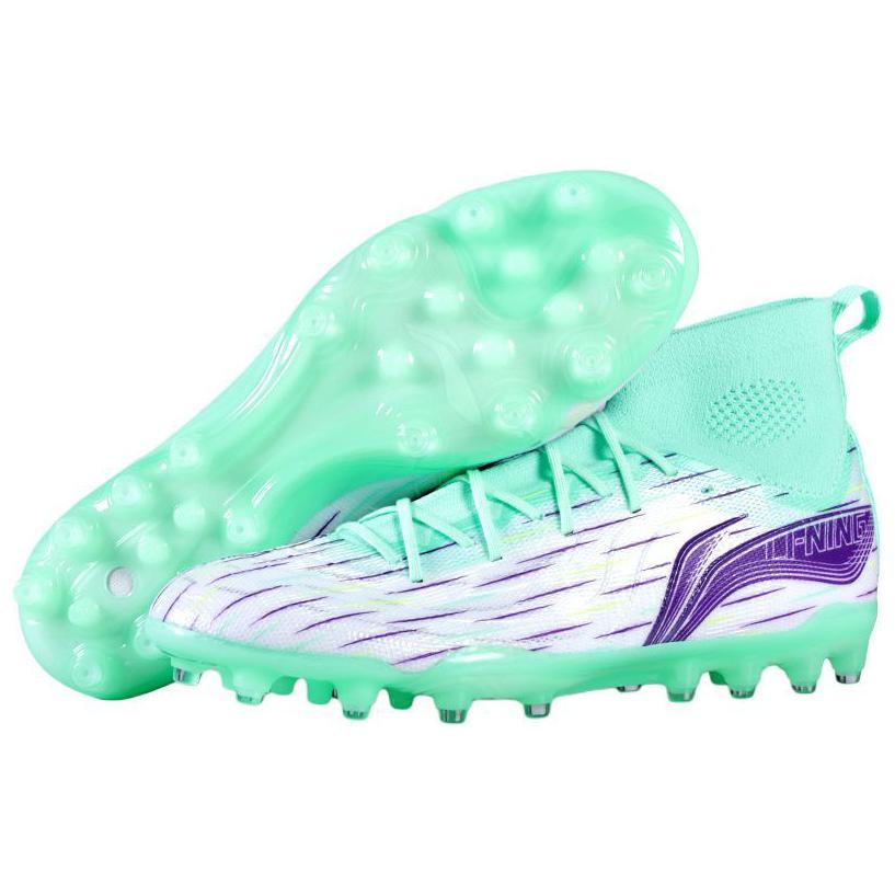 Li Ning MG Multi Ground Artificial Turf Soccer Shoes Men’s White Green Purple