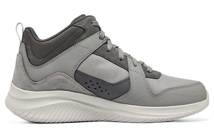 Skechers 3.0 Artificial Leather Trendy Mid top Casual Shoes Men’s Gray