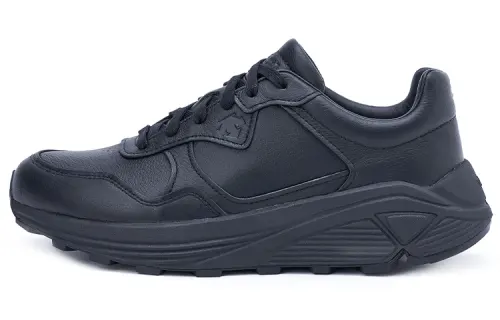 DESCENTE Dualis Top Grain Cow Leather Cushioning Slip Resistant Abrasion Resistant Low top Casual Shoes Men's Black