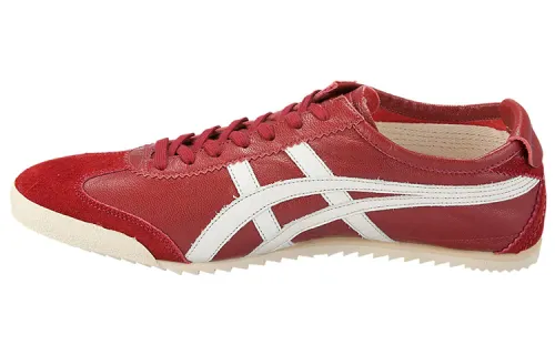 Onitsuka Tiger MEXICO 66 Deluxe Slip Resistant Abrasion Resistant Low top Casual Shoes Men's Red White