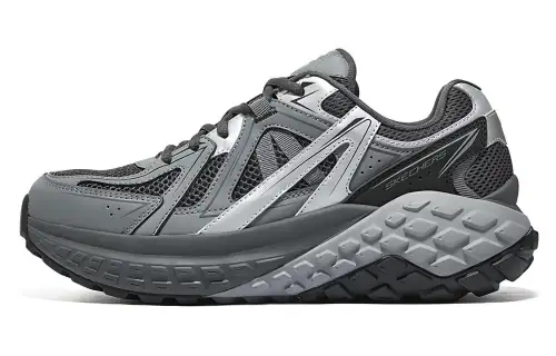Skechers Monster Textile, Synthetic Leather Cushioning Coverage Support Low top Casual Shoes Men's Gray