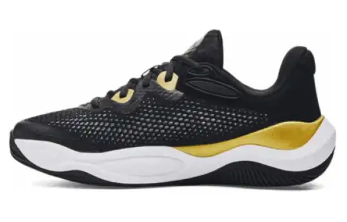 Under Armour Abrasion Resistant Breathable Low top Casual Shoes Unisex Black Gold
