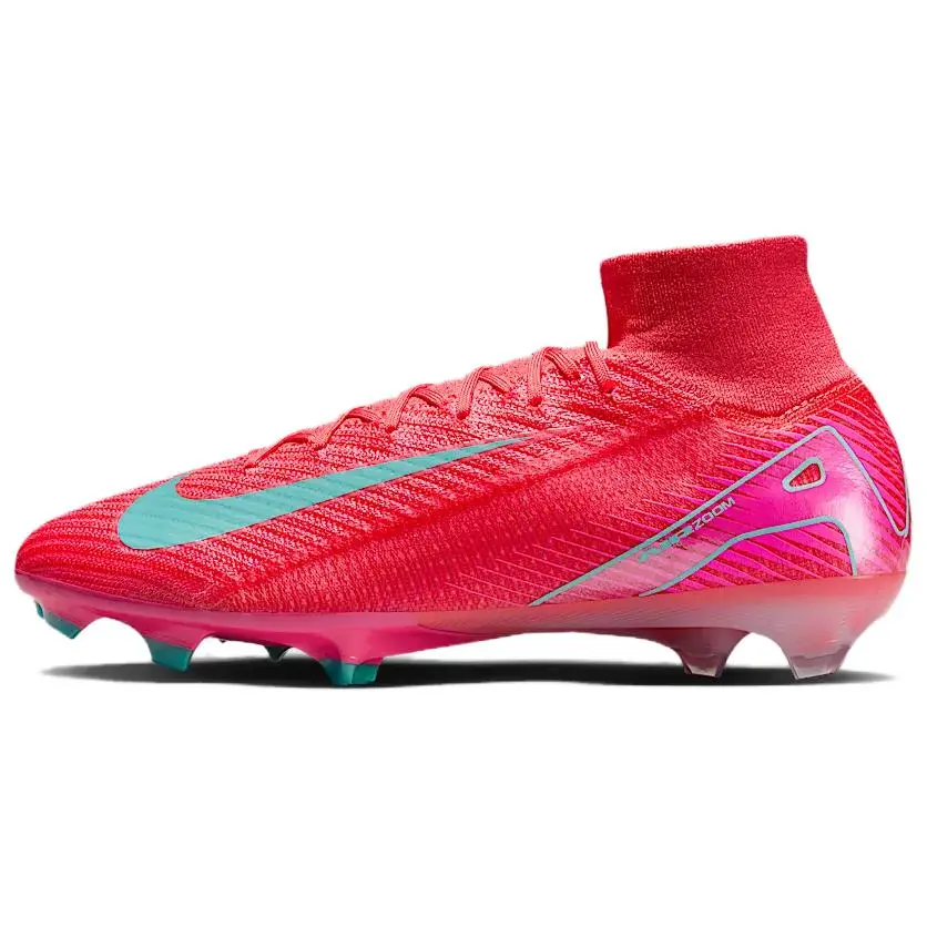 Nike Mercurial Superfly 10 FG Firm Ground Natural Grass Slip Resistant Abrasion Resistant Soccer Shoes Men's Red