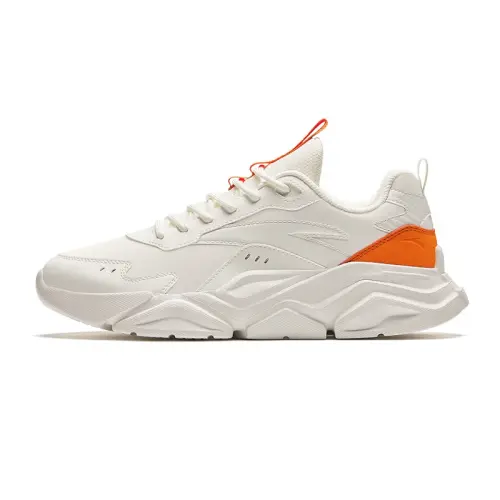 Anta Classic And Versatile Low top Casual Shoes Men's White Orange