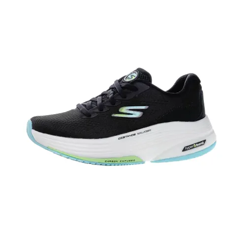 Skechers Go Walk Distance Walker PU, Mesh Cushioning Abrasion Resistant Breathable Low top Casual Shoes Women's Black
