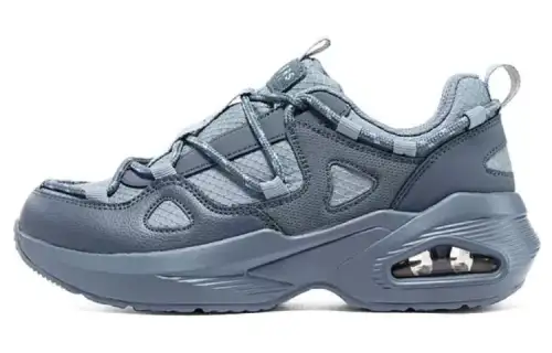 Skechers Street Textile, Synthetic Leather Comfortable Low top Casual Shoes Women's Dark Gray Blue