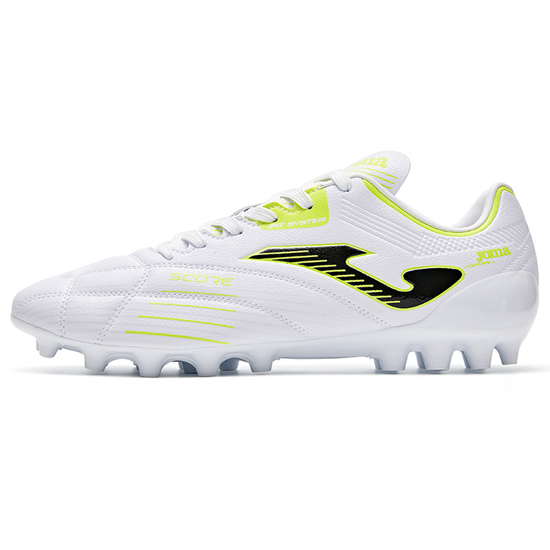 Joma MG Multi Ground Natural Grass Synthetic Leather Soccer Shoes Men’s White SCORECUP