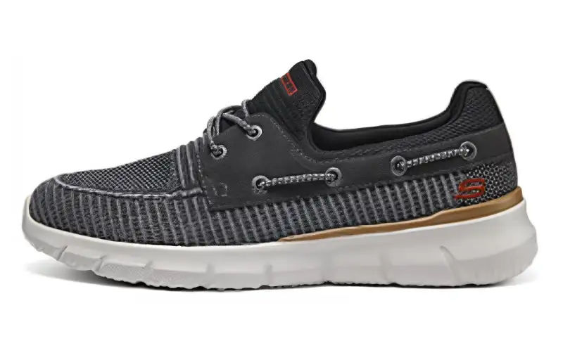 Skechers Cushioning, Wear Resistant Low top Casual Shoes Men's Gray Black