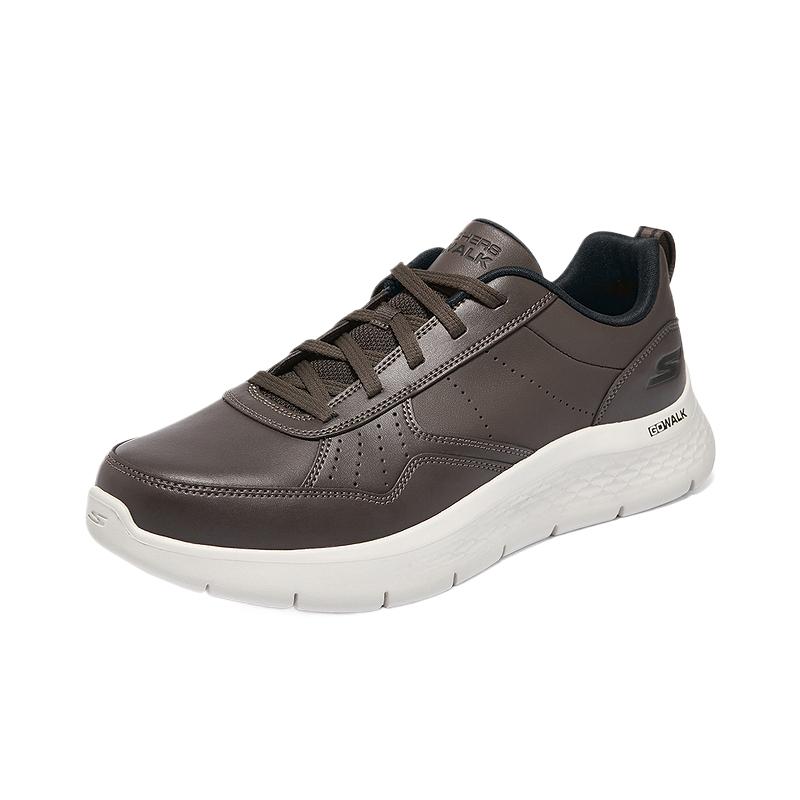 Skechers MEN’S GO WALK Cow Leather Comfortable Abrasion Resistant Low top Casual Shoes Men’s Brown