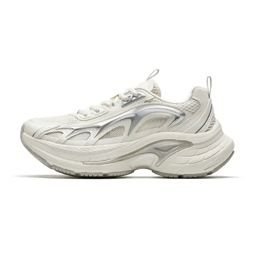 Anta Fuyao LT Slip Resistant Abrasion Resistant Low top Casual Shoes Women's Ivory White Silver