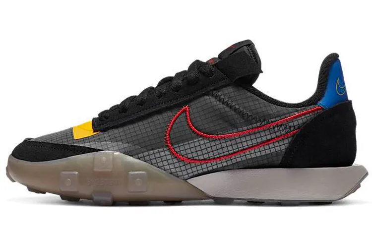 Nike Waffle Racer 2X Black Solar Flare University Red Women's