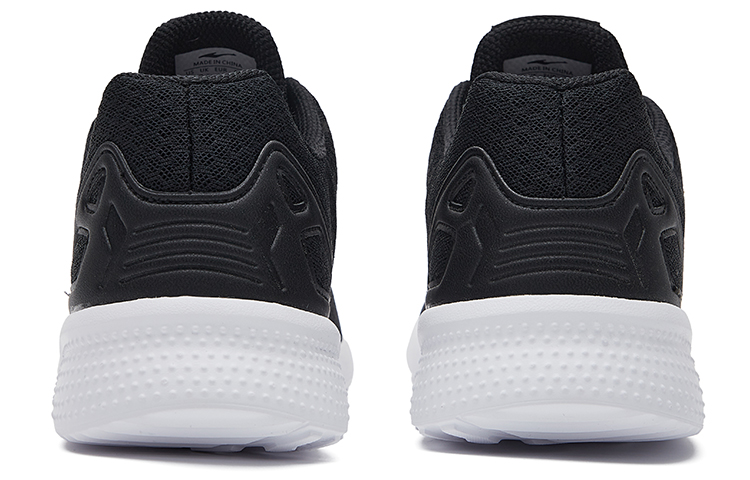 Erke Textile, Synthetic Leather Abrasion Resistant Breathable Low top Sports Casual Shoes Men's Black Gold