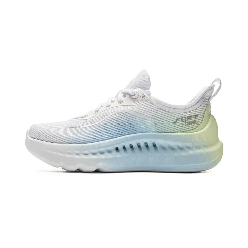 Li Ning SOFT COOL 2 Cushioning Abrasion Resistant Breathable Lightweight Low top Casual Shoes Women's White Blue Green