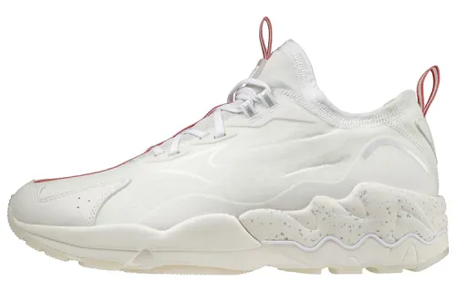 Mizuno Wave Rider 1 Textile, Leather Slip Resistant, Abrasion Resistant, Breathable Low top Casual Shoes Unisex White
