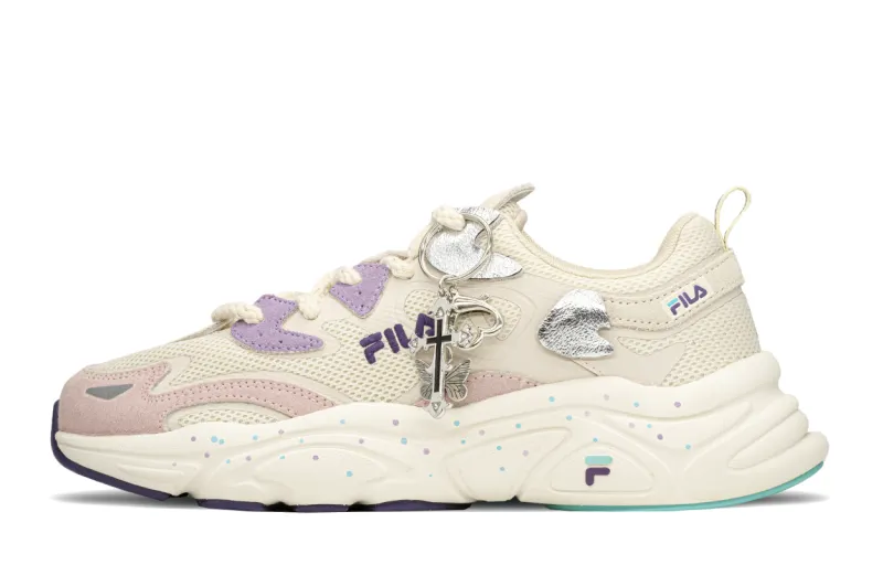FILA Mars 1 Slip Resistant Abrasion Resistant Low top Casual Shoes Women's White Purple