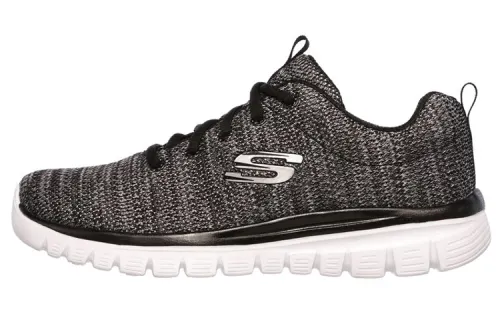 Skechers Casual Shoes Women's Low Top Black/Gray/White