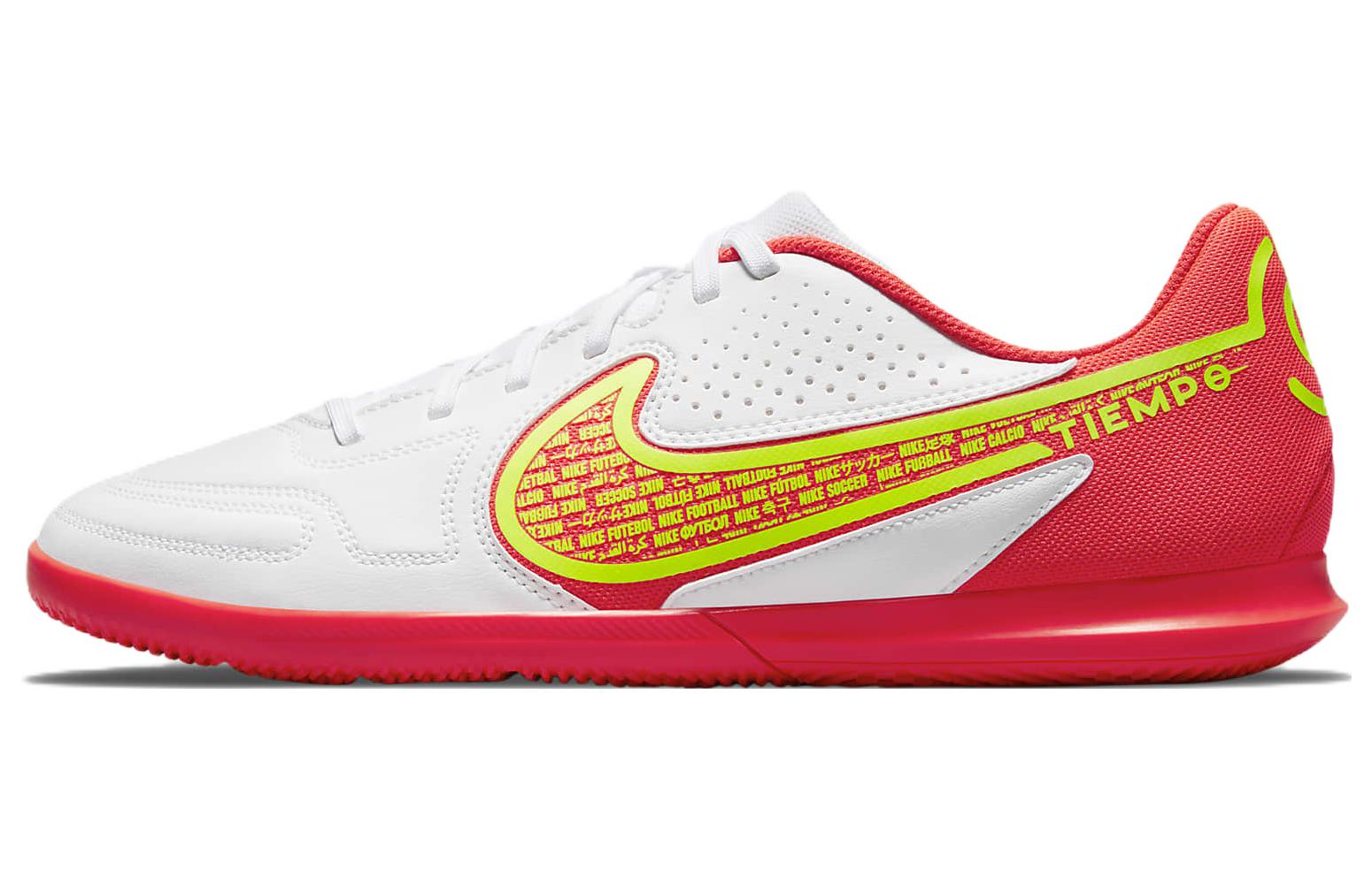 Nike Tiempo Legend 9 Club IC/IN shock-absorbing, non-slip, wear-resistant football shoes for men, white and red