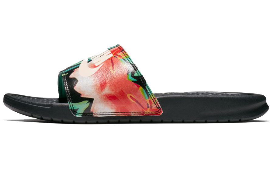 Женские шлепанцы Nike Benassi JDI Print (черно-черные)