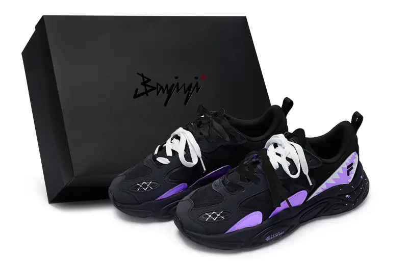 FILA Low top Casual Shoes Men's Black Purple White