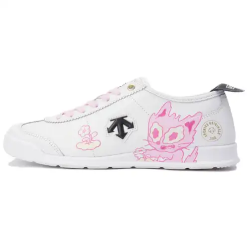 DESCENTE Slip Resistant Abrasion Resistant Slip Resistant Abrasion Resistant Low top Casual Shoes Women's White Pink