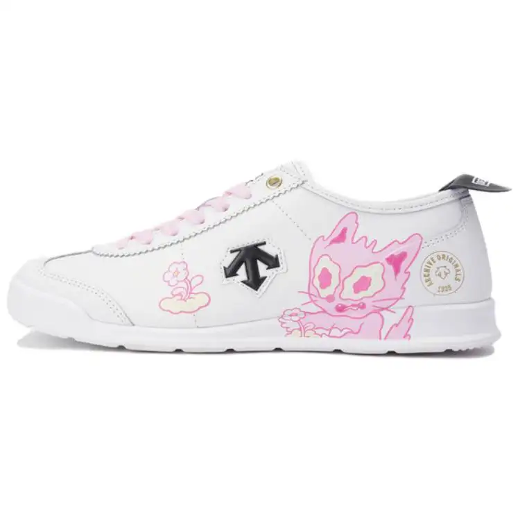 DESCENTE Slip Resistant Abrasion Resistant Slip Resistant Abrasion Resistant Low top Casual Shoes Women's White Pink