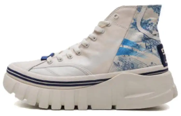 Li Ning High top Casual Shoes Women's White Blue