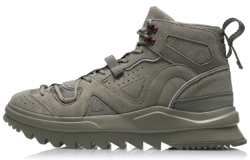 Li Ning CF Textile, Split Suede Slip Resistant, Abrasion Resistant, Lightweight High top Casual Shoes Unisex