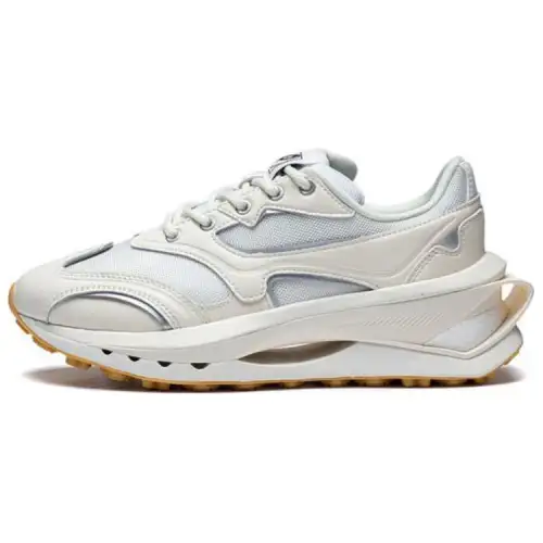 Li Ning Slip Resistant And Breathable Low top Casual Shoes Women's Gray White