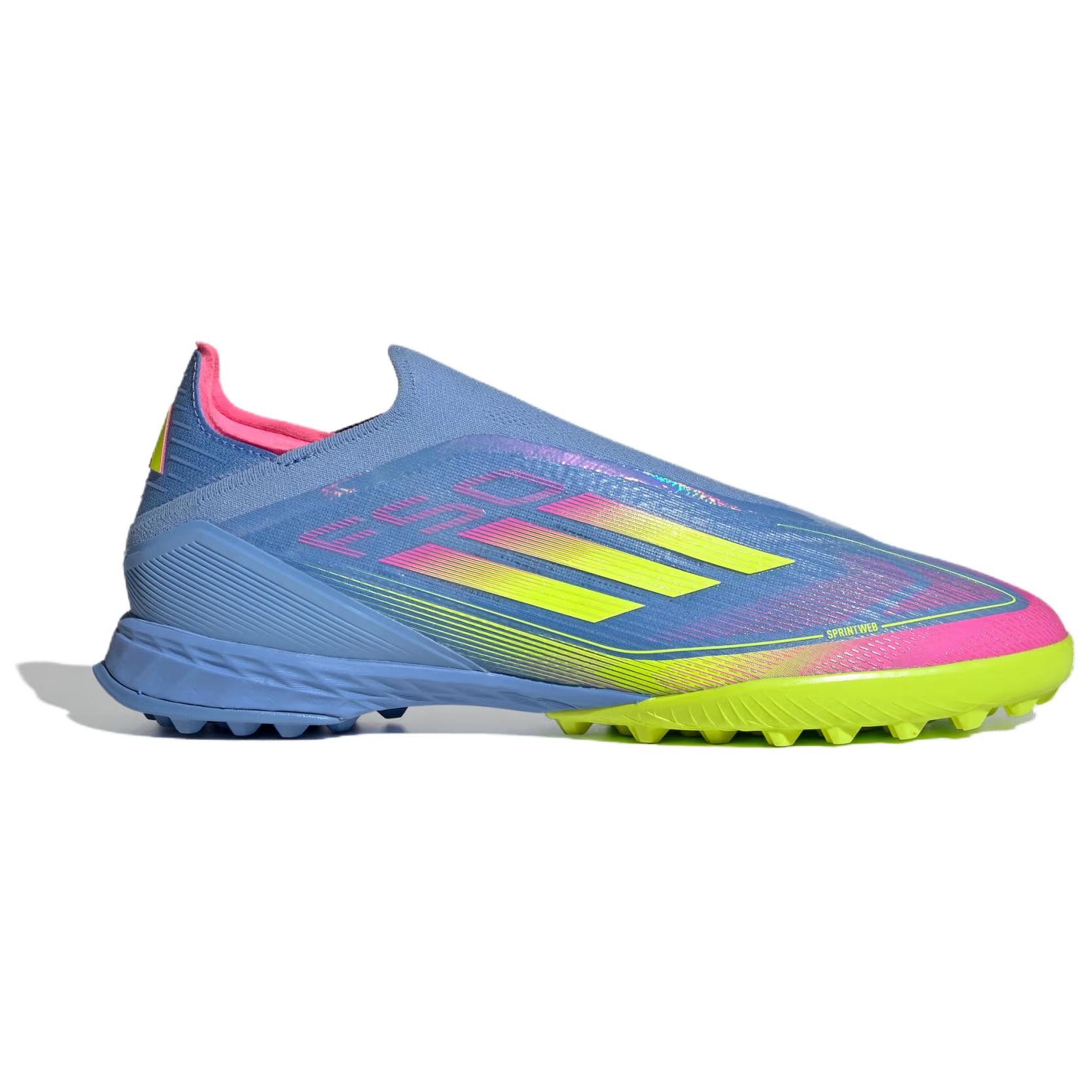 Adidas F50 League Artificial Turf Slip Resistant Abrasion Resistant Soccer Shoes Unisex Blue