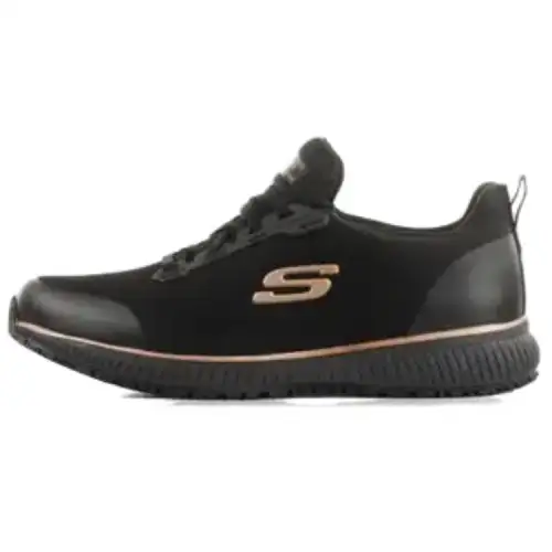Skechers Squad Sr Fabric Cushioning Abrasion Resistant Low top Casual Shoes Women's Black