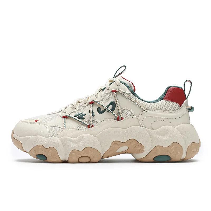 FILA FLUID 6 Textile, Synthetic Leather Cat Paw Lightweight Low top Casual Shoes Women's Cloud White