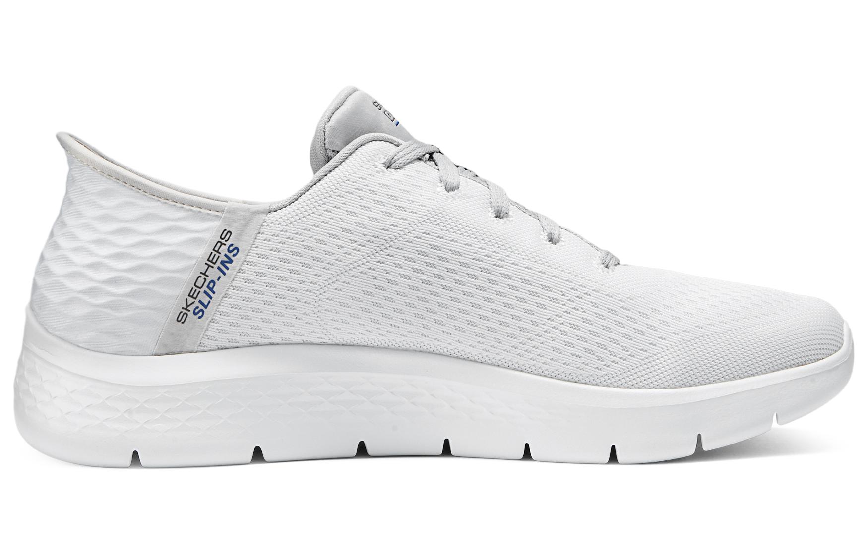Skechers Go Walk Fle Hands Free Slip Ins Fabric Cushioning Low top Casual Shoes Men’s White Gray