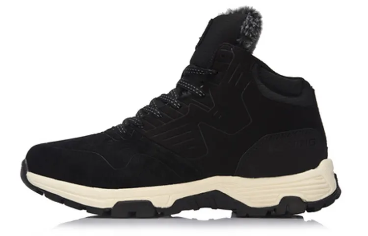 Li Ning Cozy Synthetic Leather Comfortable Thermal Mid top Casual Shoes Women's
