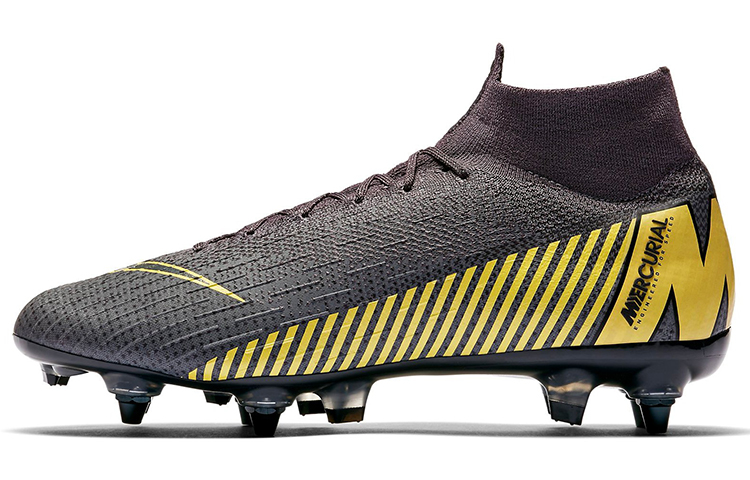 Nike Mercurial Superfly 6 mid-top SG (metal spikes) soft grass natural grass fabric shock-absorbing non-slip wear-resistant lightweight football shoes