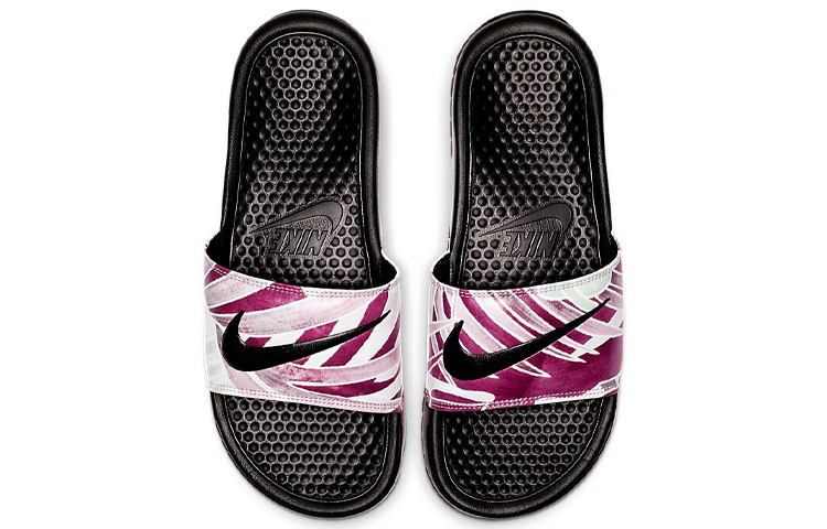 Женские шлепанцы Nike Benassi JDI Floral (черно-фиолетовые) — фото 3