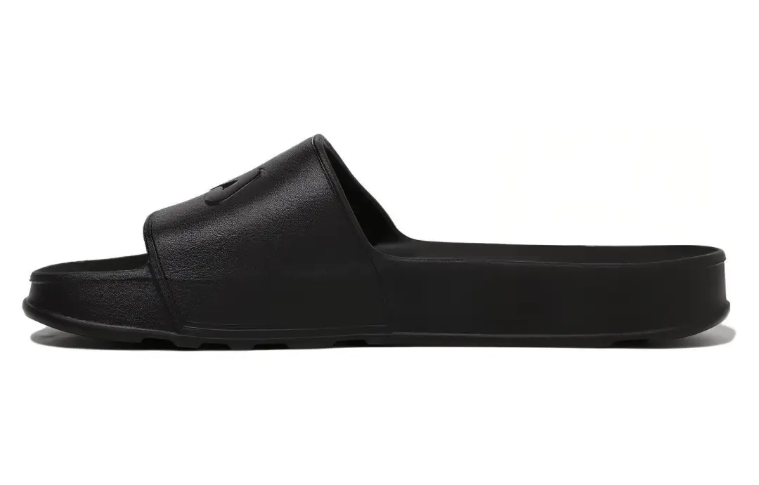 FILA Slick Slide Rubber Sole Slide Slippers Unisex Black Korean Style