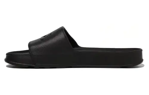 FILA Slick Slide Rubber Sole Slide Slippers Unisex Black Korean Style
