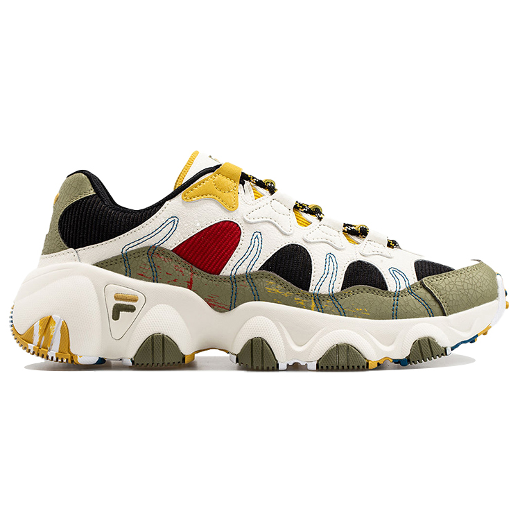 Мужские кроссовки Fila FUSION Jagger (разноцветные) — Белый / зелёный / чёрный / красный / жёлтый — фото 2